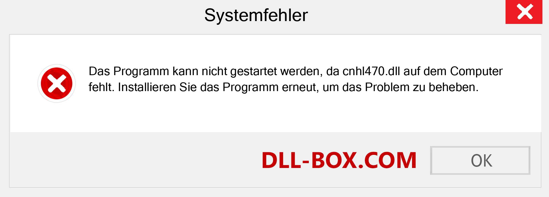 cnhl470.dll-Datei fehlt?. Download für Windows 7, 8, 10 - Fix cnhl470 dll Missing Error unter Windows, Fotos, Bildern